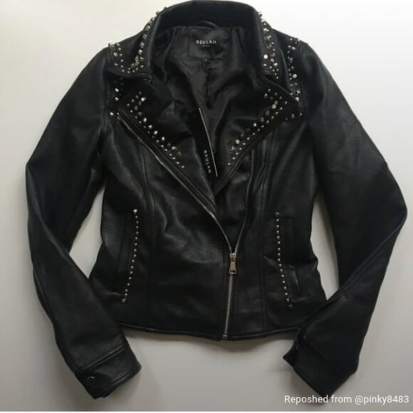 Beulah Jackets & Blazers - NWT fancy leather studded jacket for Nina <3